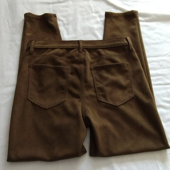 BANANA REPUBLIC Moss Green ULTRA SUEDE "Hi Rise SKINNY" Pants Sz 10/30 - Picture 3 of 6